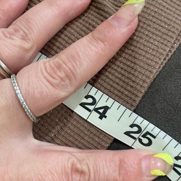 Athleta Brown Tank Metallic Knit Racerback Top Size Large - Picture 9 of 10